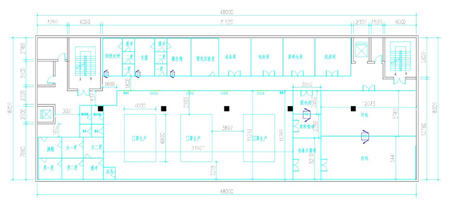 口罩厂车间平面图图片